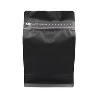Sacs à café à fond plat de 250g et 500g en gros avec valve, sacs d'emballage de café biodégradables à fermeture éclair, emballage de sacs à café noir mat