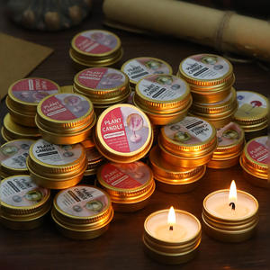 Bougie parfumée en cire végétale, boîte en métal ronde, aromathérapie, durée de combustion de 3 heures - Product Image 1