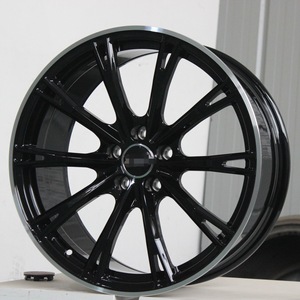 Jantes en alliage forgé 5x112 Noir brillant avec bord usiné 18 19 20 21 22 pouces pour Audi BMW Benz Style <span class=keywords><strong>ABT</strong></span> - Product Image 3