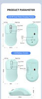 Souris rechargeable à double mode Bluetooth 2.4G USB silencieuse, souris sans fil pour ordinateur portable, tablette, Macbook