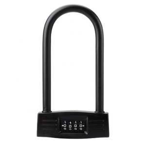 U-type high performance Security 4-digit shop glass sliding door anti-theft Motorcycle Bicycle combination password lock padlock