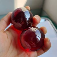 Tanpa lubang 40mm warna merah oranye bentuk bola bentuk batu CZ kubik zirkonia batu permata