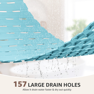OTHWAY Shower <strong>Mat</strong> Non Slip Easy to Cut Shower Floor <strong>Mat</strong>, Machine Washable Bathtub <strong>Mat</strong>, Light <strong>Blue</strong> Non Slip Soft <strong>Bath</strong> <strong>Mat</strong> Tub - Product Image 5
