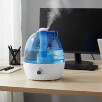 Nouvel humidificateur ultrasonique électrique 2,5 L en plastique à brume froide, aromathérapie, veilleuse, commande par bouton, logo personnalisé, fonctions intelligentes, pour hôtel