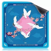 Tapis de Mahjong Carré Imprimé Motif Mascotte Mignonne Duoerfen, Base en Caoutchouc Antidérapante Écologique, Tapis de Bureau Décoratif, Accessoires de Jeu