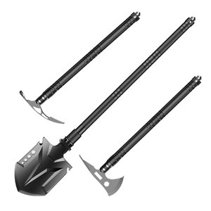 Kit de Herramientas Multifuncional para Supervivencia al Aire Libre con Linterna, Hacha, Pala Plegable Compacta EDC, Aleación de Aluminio, Gris, Set TL1 - Product Image 4