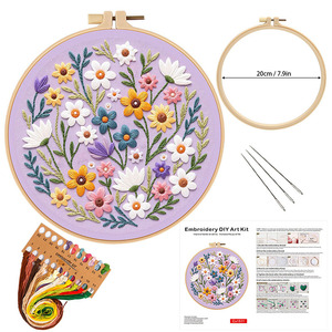 Kit Fai-da-Te per Ricamo a <span class=keywords><strong>Punto</strong></span> <span class=keywords><strong>Croce</strong></span>, Tela di Cotone per Principianti, Set Completo per Lavori a Mano, Design Floreale da Appendere - Product Image 3