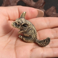 Ornement en laiton mignon écureuil Animal Arrangement thé Pet Table Pet artisanat cadeau