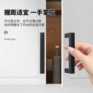 Stainless Steel Furniture Handles Bar Shape Minimalist Cabinet Drawer Wardrobe Door Hardware Antirust Polished - Product Image 3