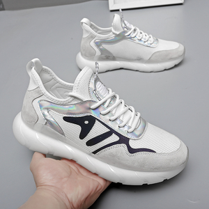 Custom Brand High Quality White Spring Mesh Men's Running Sneakers Fashion Trend <b>Rubber</b> Midsole Height Increasing Casual Walking - Product Image 4