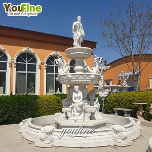 Grande <span class=keywords><strong>fontaine</strong></span> d'eau en marbre blanc naturel Poseidon pour l'extérieur - Product Image 1