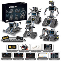 Robot estrellado de cinco variables para niños, programación de vapor DIY, bloques de construcción, modo de giroscopio controlado a distancia, ruta de cuatro canales