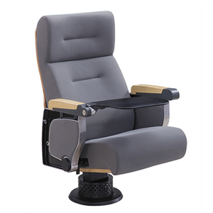 Silla de escalera de aula de <span class=keywords><strong>auditorio</strong></span> de teatro escolar moderno, asiento de tela con marco de aluminio, respaldo de madera maciza, sillón reclinable eléctrico inclinable - Product Image 3