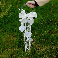 Bouquet de mariée de haute qualité, fleurs artificielles, calla, chaîne de perles, bouquet de mariage, arrangement floral à tenir à la main, décoration