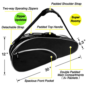Sac de raquette de tennis et de pickleball super spacieux et léger avec compartiment à chaussures – Vente en gros - Product Image 2