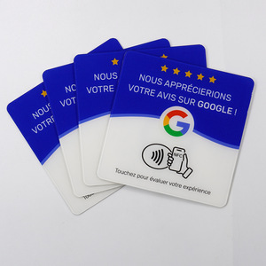 Tarjeta de Acrílico para Reseñas de Google con Chip NTAG215 de 504 Bytes, Etiqueta NFC Versión Francesa de 13.56MHz para Restaurantes y Centros Comerciales - Product Image 1