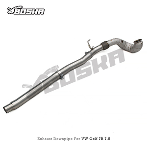 Collecteur d'échappement Boska sur mesure pour VW <span class=keywords><strong>Golf</strong></span> MK7 7R/<span class=keywords><strong>7</strong></span>.5R 2.0T 2014-2020 avec bouclier thermique, en stock, livraison rapide - Product Image 2