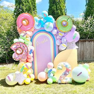 <b>2023</b> Popular Donut Theme Party Decoration Birthday Baby Bath Macaroon Color Donuts <b>Balloon</b> Garland Set - Product Image 3