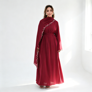 Robes pour femmes Loriya, vêtements islamiques, <span class=keywords><strong>robe</strong></span> <span class=keywords><strong>d</strong></span>écontractée, dentelle florale, nouvelle abaya douce en Nida, <span class=keywords><strong>robe</strong></span> musulmane pour femmes, <span class=keywords><strong>hijab</strong></span> assorti - Product Image 5