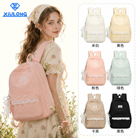 Sac à dos étudiant antivol et imperméable pour filles, style Cottagecore romantique, couleurs pastel esthétiques, directement de l'usine