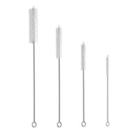 Paille à smoothie en acier inoxydable de qualité alimentaire, flexible, réutilisable, écologique, avec brosse de nettoyage pour verre