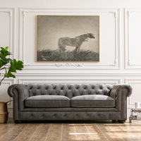 Dunkelgrünes amerikanisches Retro-Dreisitzer-Sofa garnitur im europäischen Landhausstil für kleine Wohnzimmer oder Gast familien