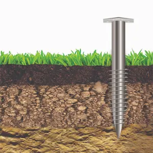 Sekrup tumpukan Foundation jangkar galvanis sekrup tanah tumpukan tanah