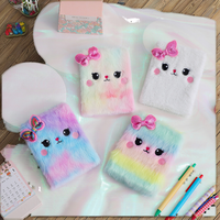 Carnet en Peluche Doux Personnalisable pour Enfants, Couverture Tissu Cousue, Motif Chat Anime Kawaii, Idéal École, Vente en Gros