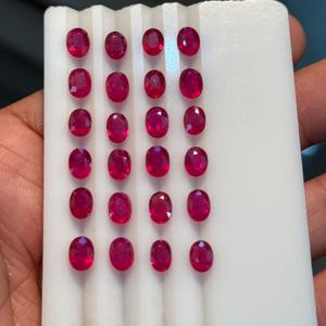 Siêu Sang Trọng Đá Quý Màu Đỏ Tự Nhiên Của <span class=keywords><strong>Ruby</strong></span> 7X5Mm Hình Bầu Dục Cắt Đá Lỏng Hiệu Chuẩn Của <span class=keywords><strong>Ruby</strong></span> Đá Quý - Product Image 2