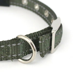 Collier pour chien en nylon réfléchissant à motif uni, doublure en néoprène, fermeture à boucle, style classique, fond de plongée, 1,6x45cm - Product Image 5