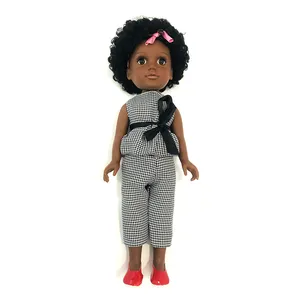 Fabrika doğrudan toptan güzel vinil bebek bebek 18 inç kız oyuncak bebekler afrika amerikan moda bebek modeli çocuklar için