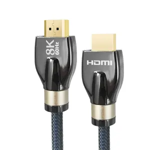OEM 최신 프리미엄 8K HDMI 케이블 나일론 꼰 메쉬 2.1 케이블 8K 3m 휴대용 HDMI 케이블 TV에
