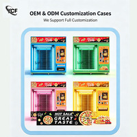 Distributeur automatique de pizzas commercial avec design extérieur personnalisé, écran tactile 22 pouces, SDK multilingue, station de distribution intelligente
