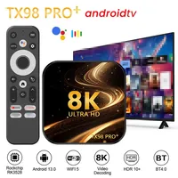 Boîtier TV Android 12 T TX98 Pro+ avec décodage 8K, 2 Go/4 Go de RAM, 16 Go/32 Go, double Wi-Fi, décodeur intelligent, prend en charge le lecteur multimédia, 1 an d'accès en Europe