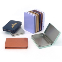 Boîte de rangement pour préservatifs personnalisée, boîte cadeau, boîte à rabat, boîte en fer rectangulaire, boîte à charnières en étain