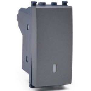 Botón de un Solo Polo Gris Compatible con Interruptores Vimar Arke - Product Image 1