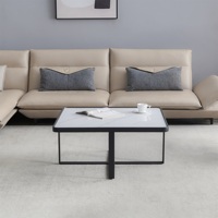 Furnature Design Ensemble de tables basses de forme carrée, en métal, pieds noirs Ensemble de tables à thé imbriquées à prix d'usine, design moderne