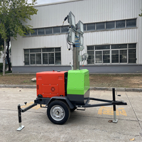 Tour d'éclairage LED portable ou à pousser de 5m, 7m, 9m avec générateur diesel silencieux pour extérieur – Prix de la tour d'éclairage LED pour situations d'urgence