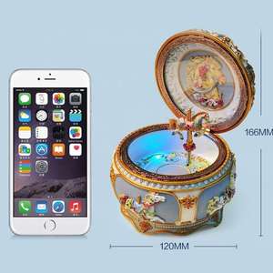 Caja de música de carrusel clásico para niños, cajas de música de juguete personalizadas de alta calidad - Product Image 3