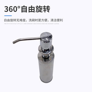 Dispensador de jabón de aleación de zinc con cabezal de bomba cromado y cuerpo de botella, prensa manual para fregadero de cocina, fácil instalación 205B - Product Image 3