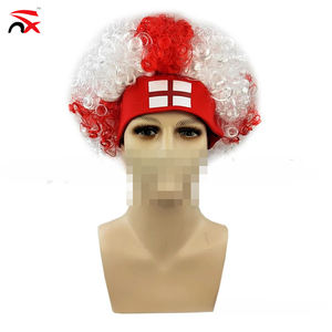 Peluca <span class=keywords><strong>Afro</strong></span> Rizada Blanca y Roja Más Vendida, Artículos <span class=keywords><strong>para</strong></span> Fiestas y Eventos Deportivos, Peluca con la Bandera de Italia <span class=keywords><strong>para</strong></span> Aficionados al Fútbol - Product Image 3