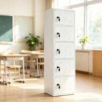 Casier de rangement pour sacs à dos scolaires en métal sur pied avec compartiments grillagés verrouillables et conception modulaire