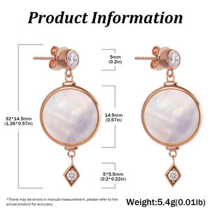 ชุดสร้อยคอและต่างหูห้อยหินสีขาวธรรมชาติเครื่องประดับเงินสำหรับผู้หญิงต่างหูมุกใช้ในชีวิตประจำวัน - Product Image 4