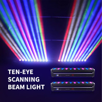 2 Projecteurs LED à Tête Mobile 10 Yeux 10x40W RGBW, Contrôle DMX512, en Alliage d'Aluminium 360°, Dimmables pour Bar, DJ, Discothèque, Fête, Mariage