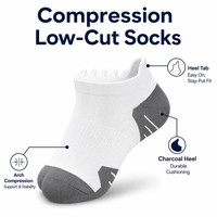Chaussettes de sport basses à compression avec soutien de la voûte plantaire, talon renforcé et languette de maintien du talon, athlétiques, OEM en gros