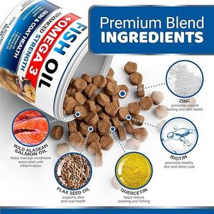 Suplemento de Aceite de Salmón Salvaje en Tabletas Masticables para Perros y Gatos, Premium, Alto en Proteínas, Sin Granos, para la Salud de la Piel y el Pelaje, y el Apoyo Inmunológico - Product Image 3