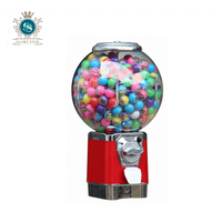 Distributeur automatique de capsules de jouets et de billes, boîte à monnaie amovible, 10 options de couleurs, fonctionnement mécanique, construction métallique, globe, 1 an