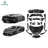 Kit carrosserie MSY en fibre de carbone sèche style M pour Lamborghini Revuelto 2023+ : Lame avant, jupes latérales, diffuseur arrière, aileron arrière, capot