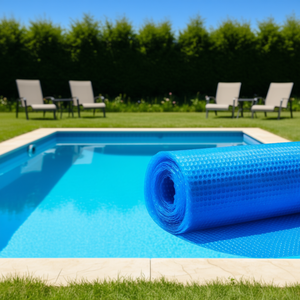 Couverture solaire pour piscine 24 pieds 12 mil en PE bleu, absorption de chaleur - Product Image 2