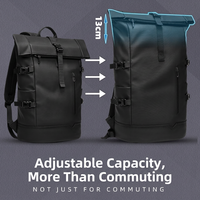 Mochila Impermeable Enrollable de 20-35L, Bolsa para Portátil de PVC de Gran Capacidad para Senderismo, Viajes y Kayak